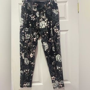 Pink, black, and grey Floral Leggings